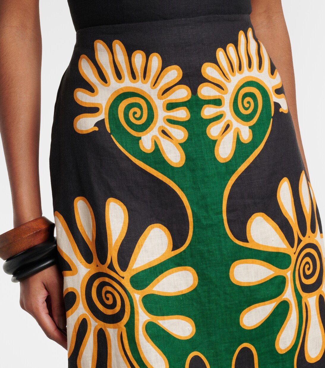 Celina printed linen midi skirt | Cala de la Cruz