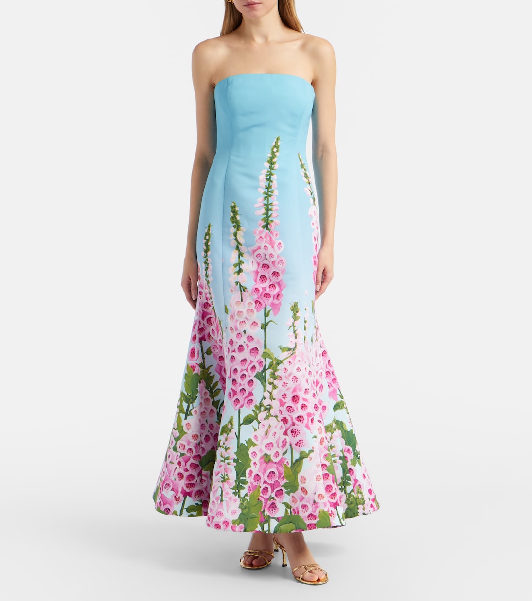 Floral printed bustier gown | Oscar de la Renta