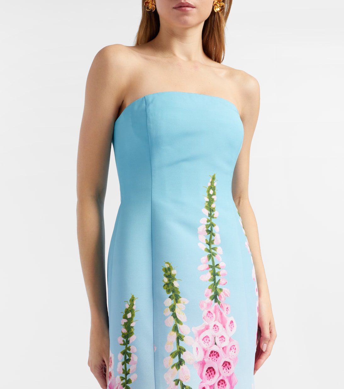 Floral printed bustier gown | Oscar de la Renta
