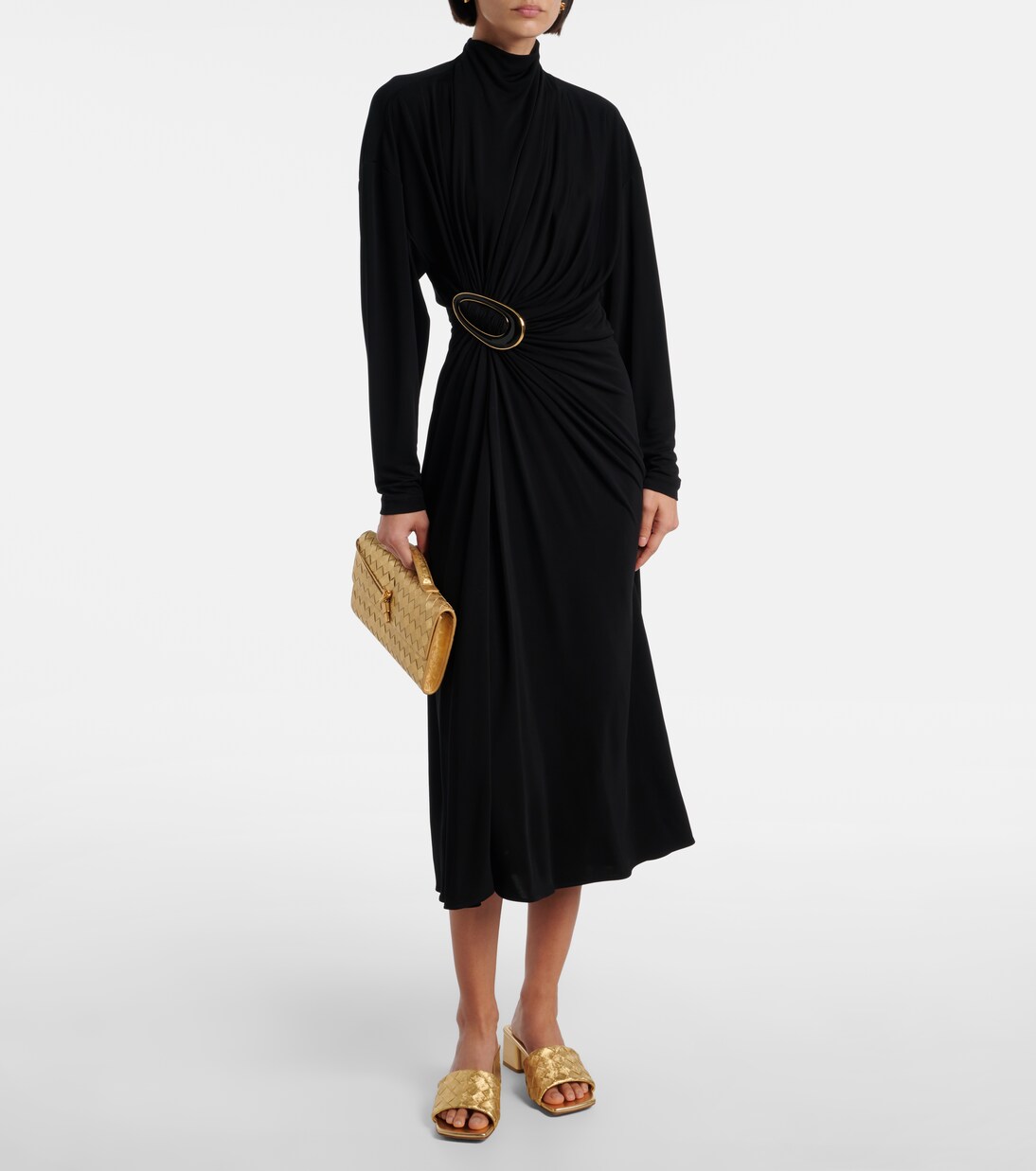 Parco Intrecciato metallic leather mules | Bottega Veneta