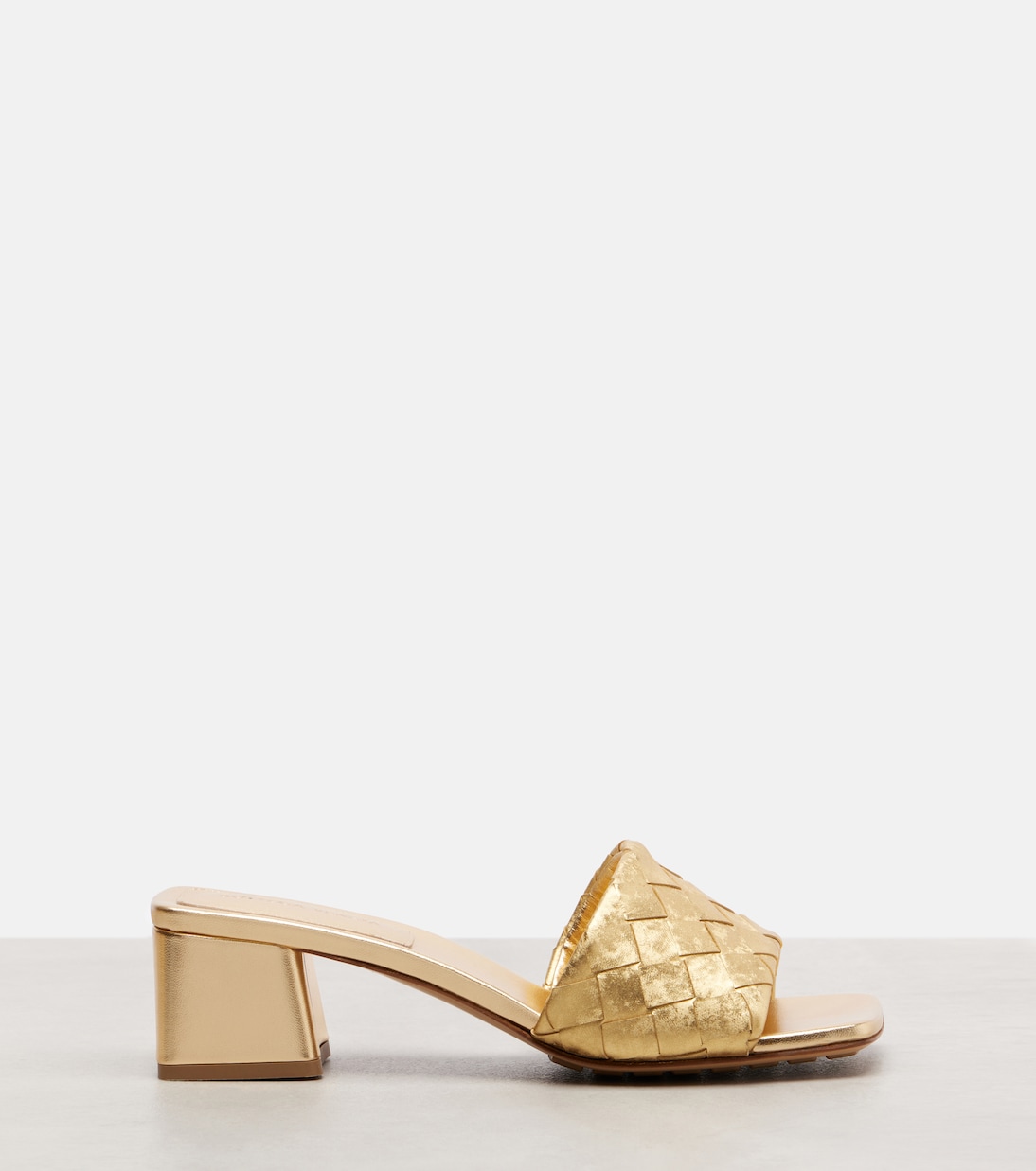 Parco Intrecciato metallic leather mules | Bottega Veneta