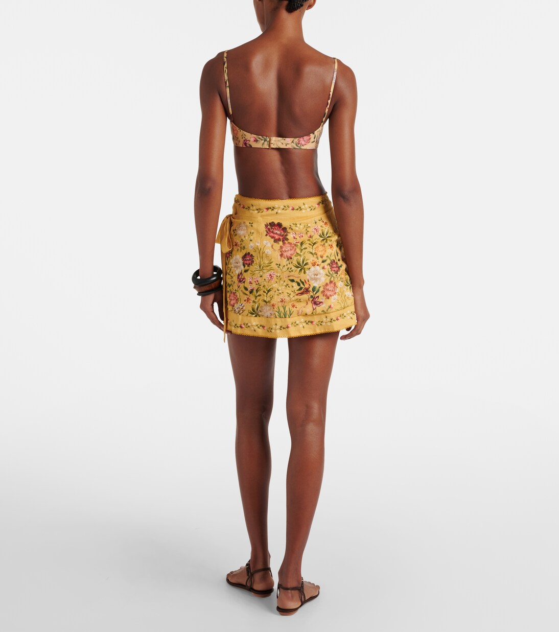 Luna floral cotton and linen beach cover-up | Agua by Agua Bendita