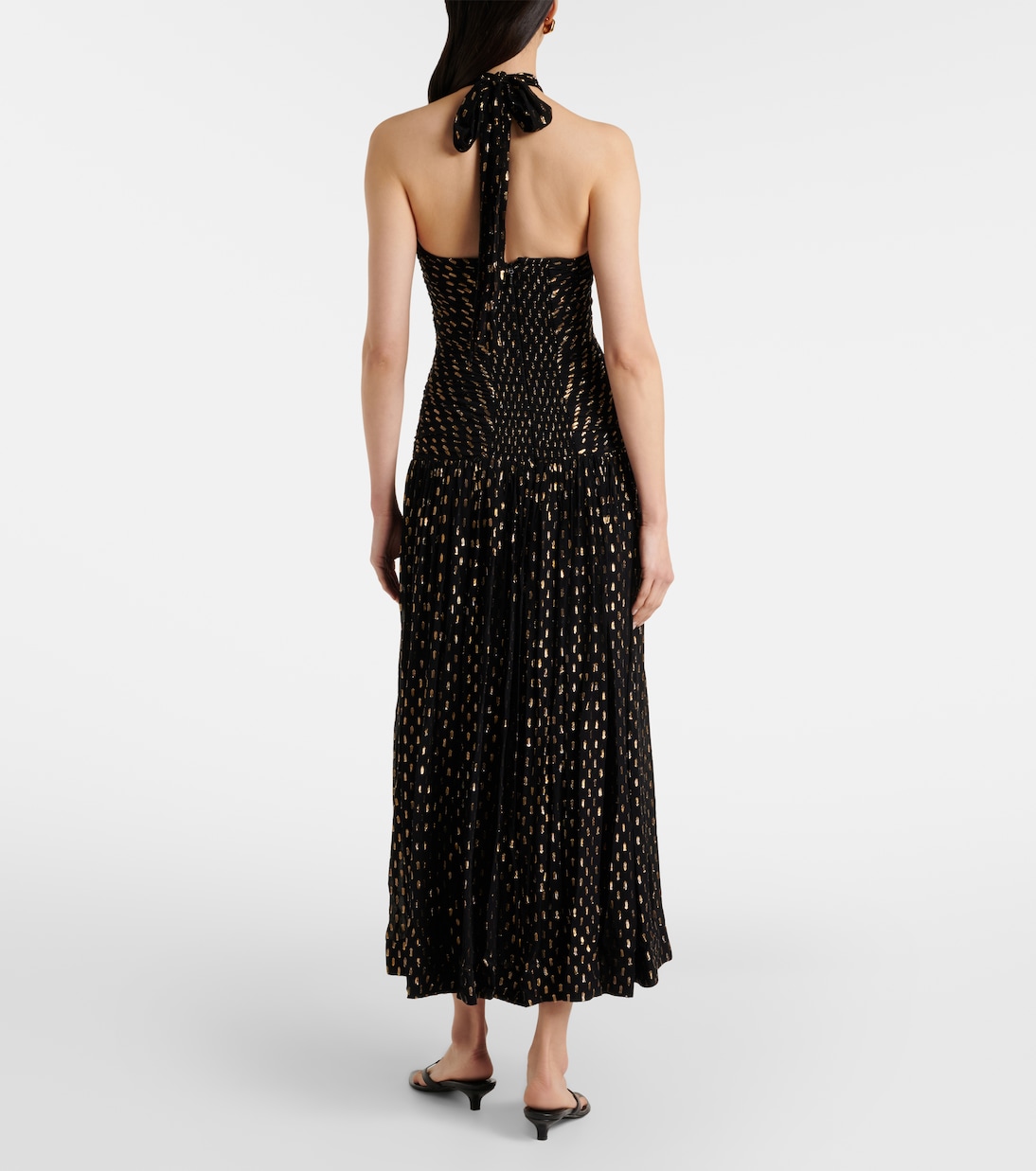 Daylight halterneck lamé midi dress | Zimmermann