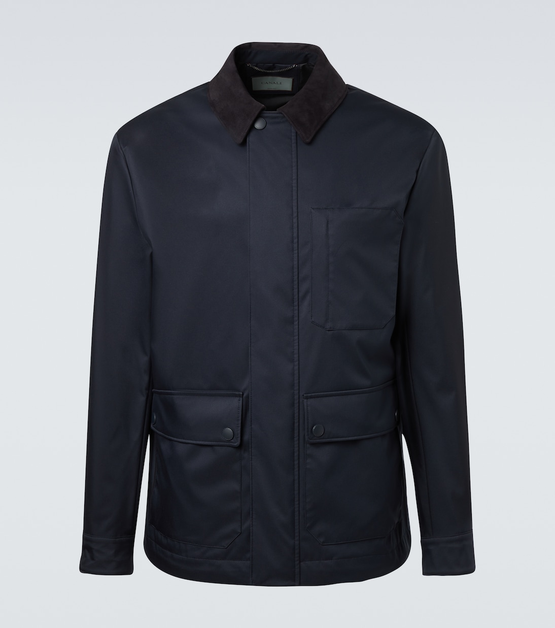 Suede-trimmed blouson jacket | Canali