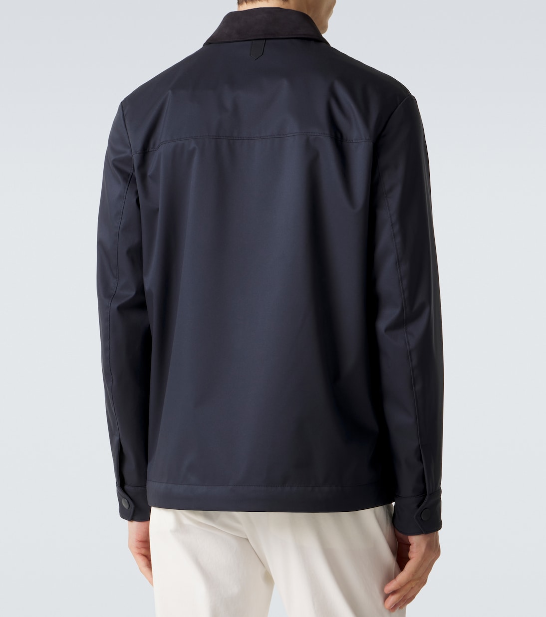 Suede-trimmed blouson jacket | Canali