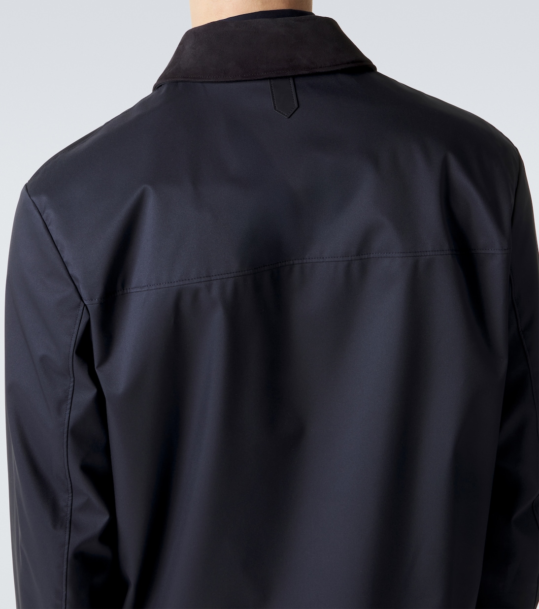 Suede-trimmed blouson jacket | Canali