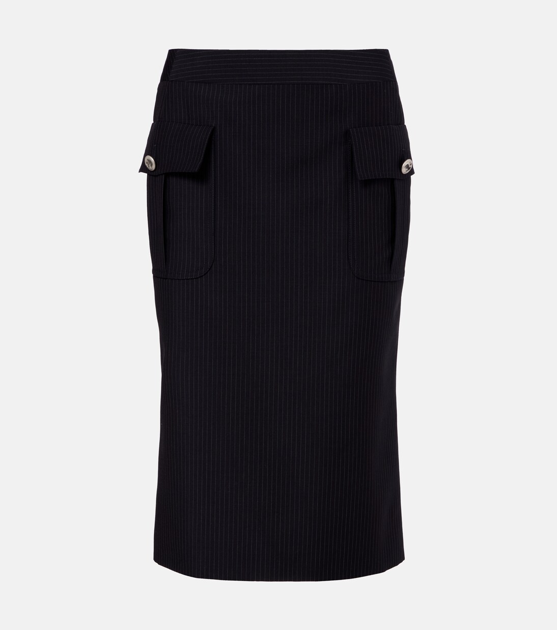 Chalk stripe wool and mohair pencil skirt | McQueen