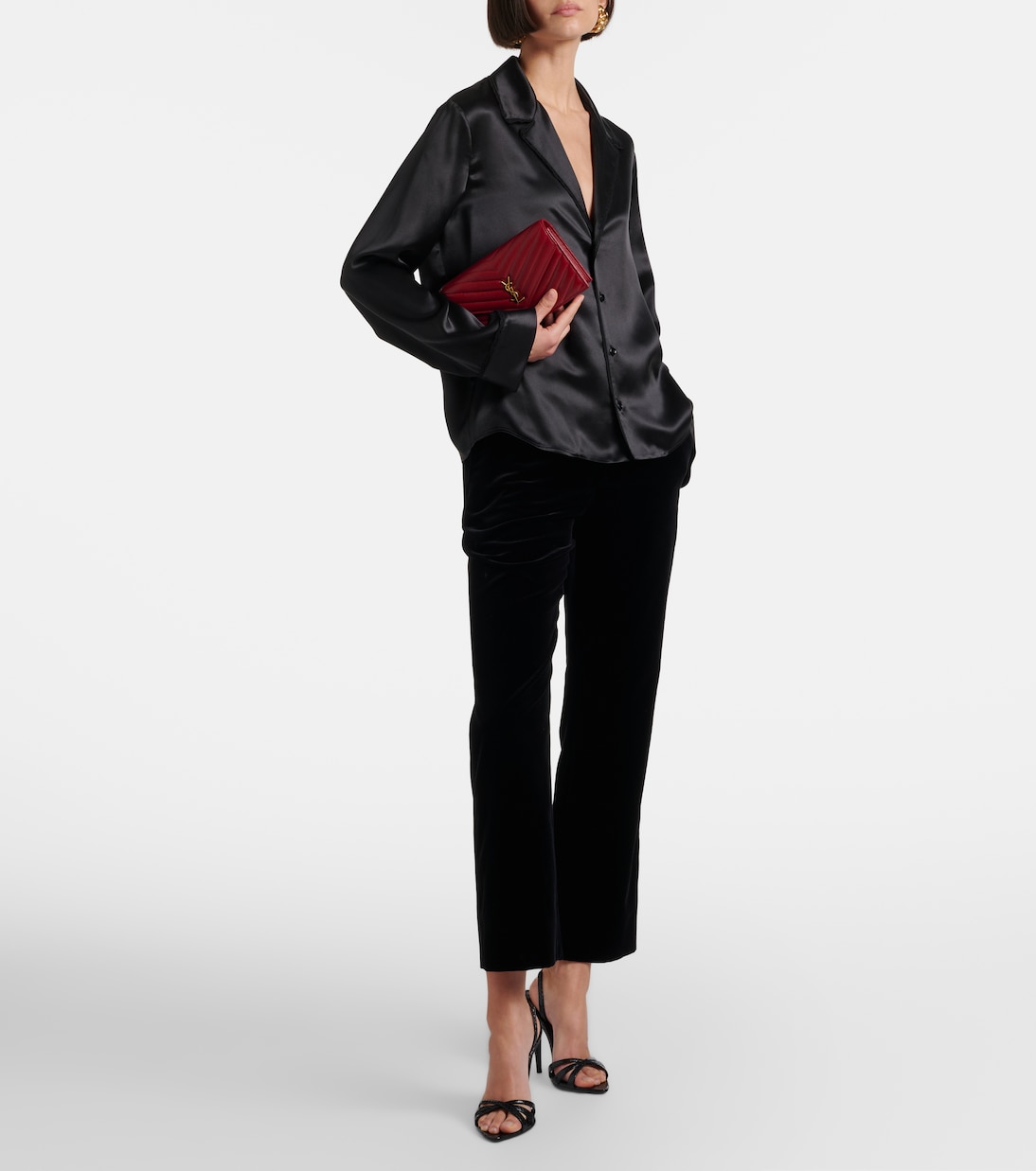 Kate 110 croc-effect leather slingback sandals | Saint Laurent