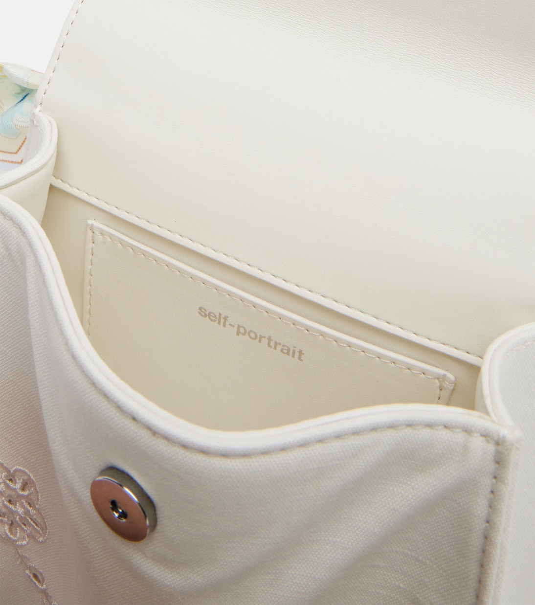 Bow embroidered top-handle bag | Self-Portrait