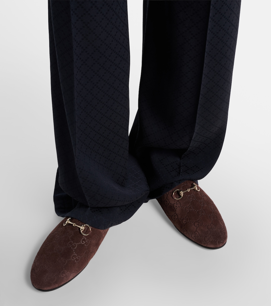 Mules Horsebit in suede GG | Gucci