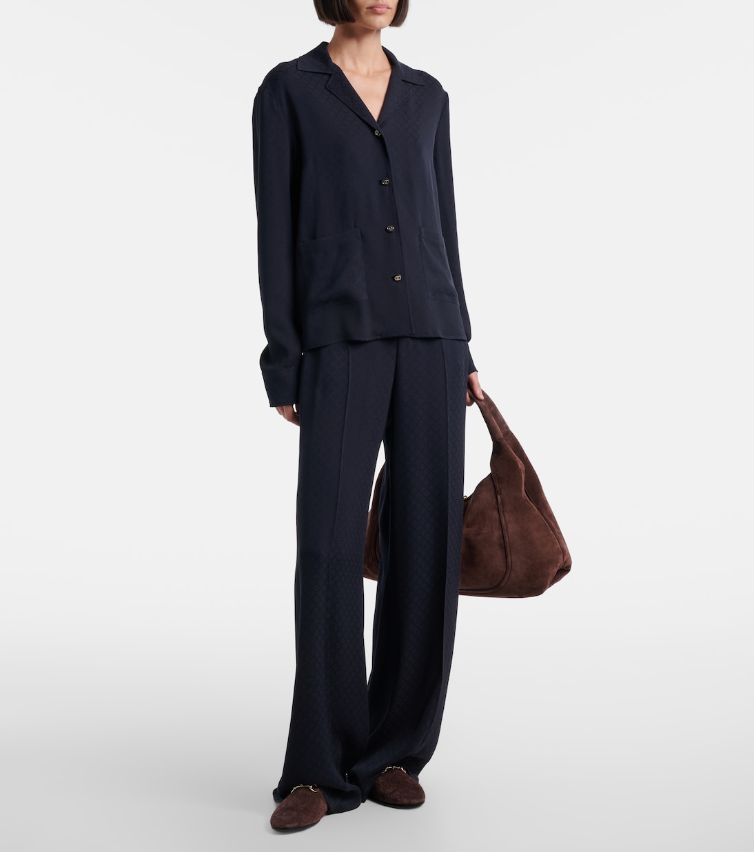 Mules Horsebit in suede GG | Gucci