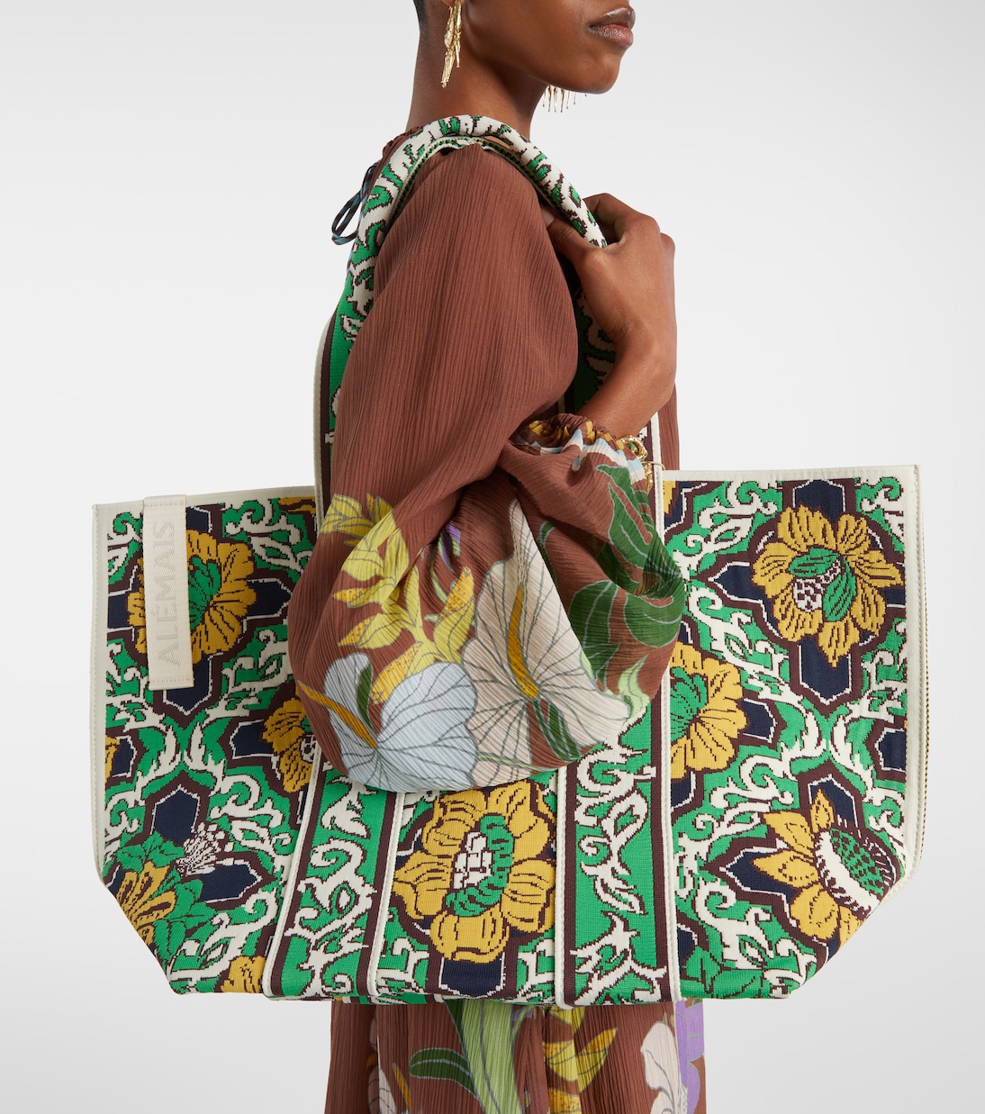 Liana Large jacquard tote bag | Alémais