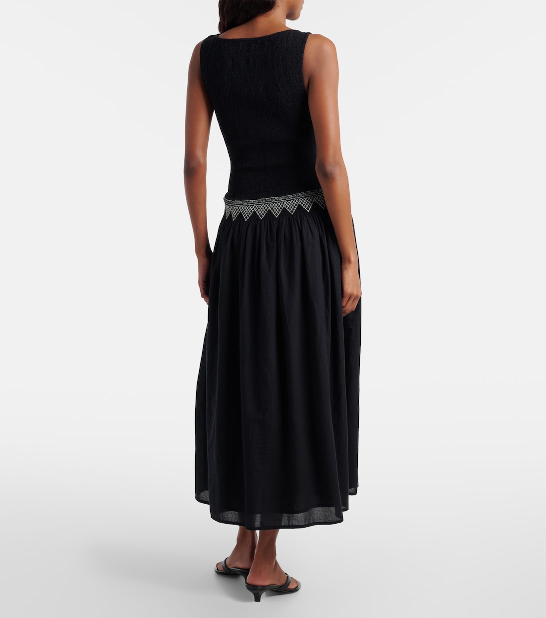 Embroidered cotton voile midi dress | Polo Ralph Lauren