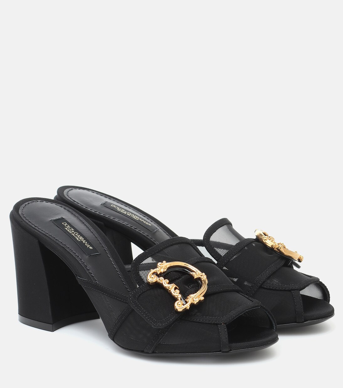 Verzierte Pantoletten aus Mesh | Dolce&Gabbana