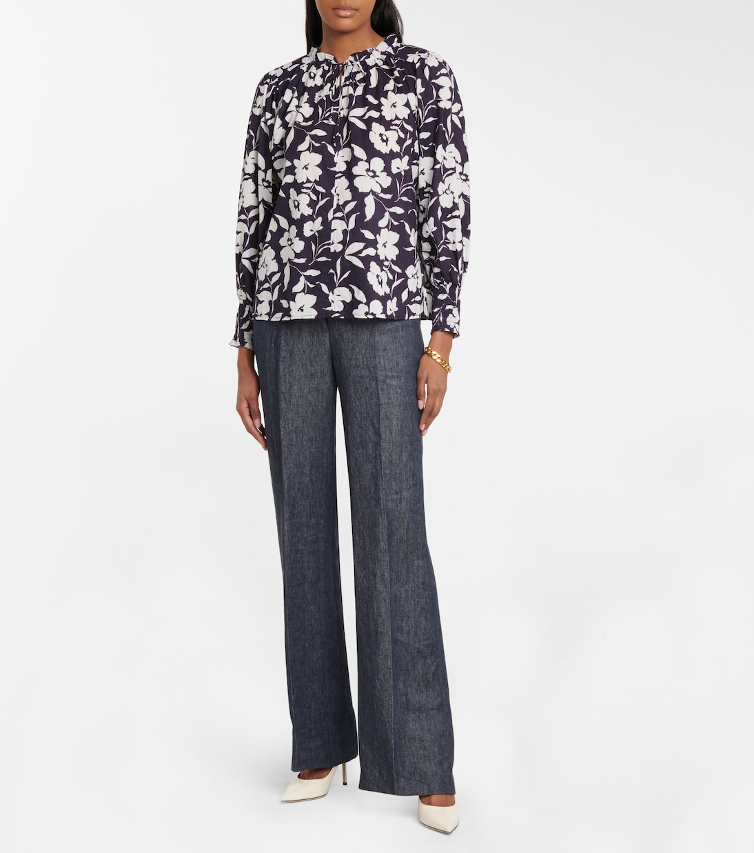 Anissa floral cotton blouse | Velvet