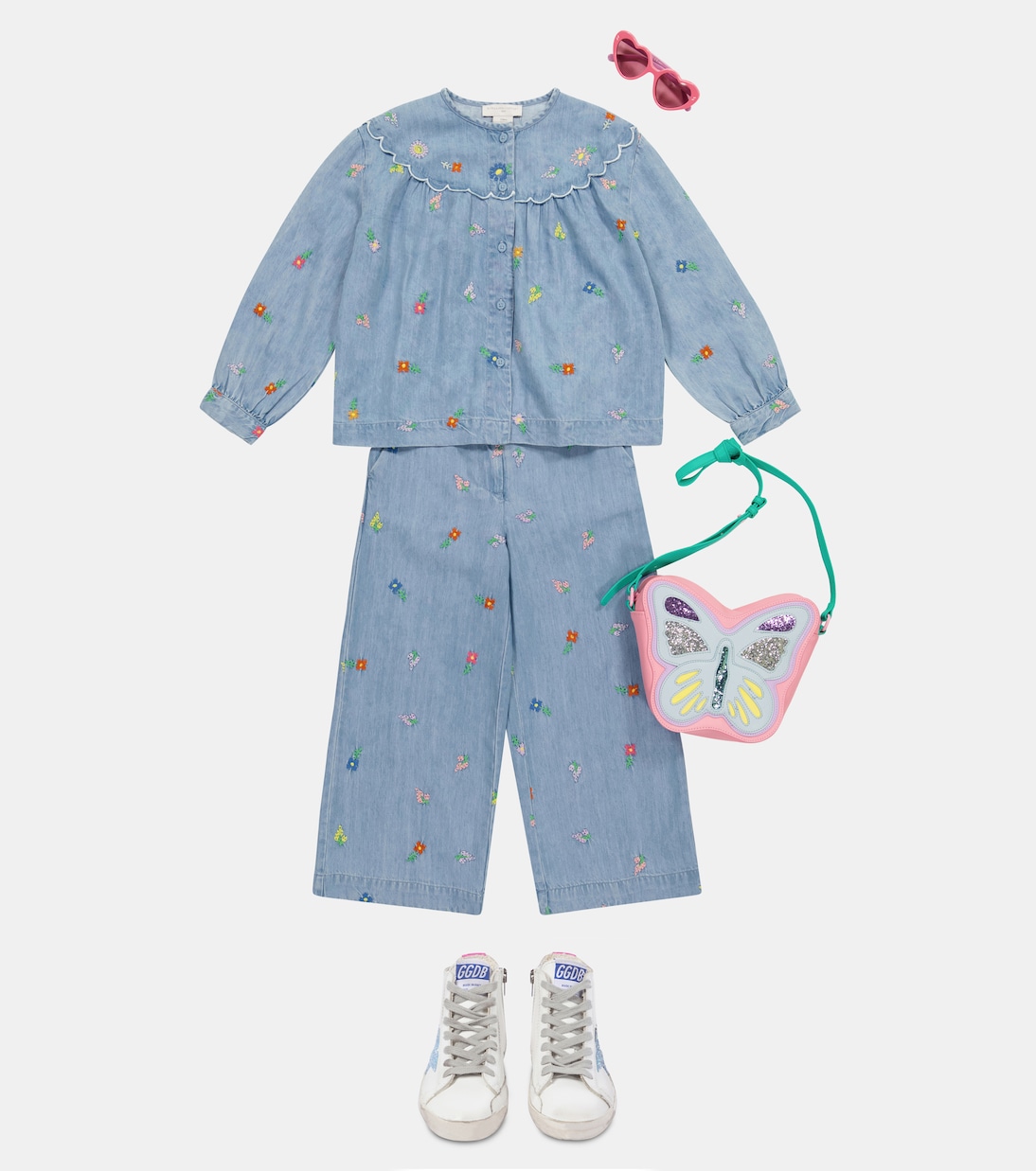 Camicia di jeans con ricamo | Stella McCartney Kids