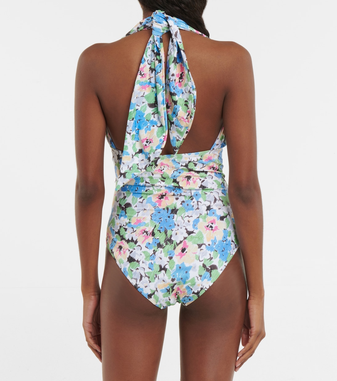 Floral halterneck swimsuit | Ganni