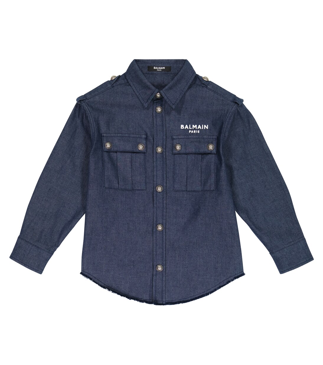 Logo denim shirt | Balmain Kids
