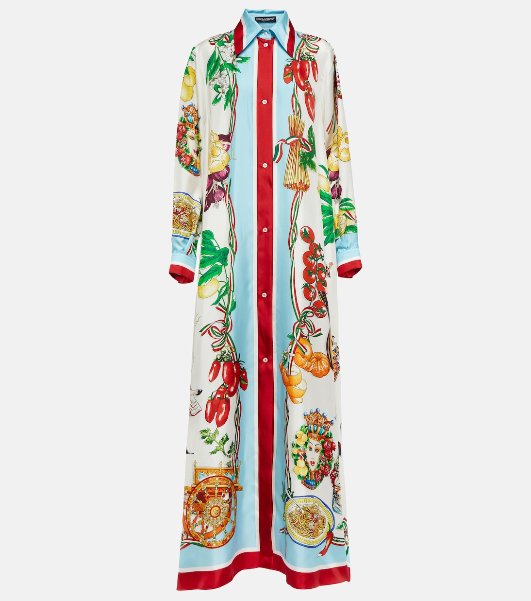 Bedrucktes Maxikleid aus Seiden-Twill | Dolce&Gabbana