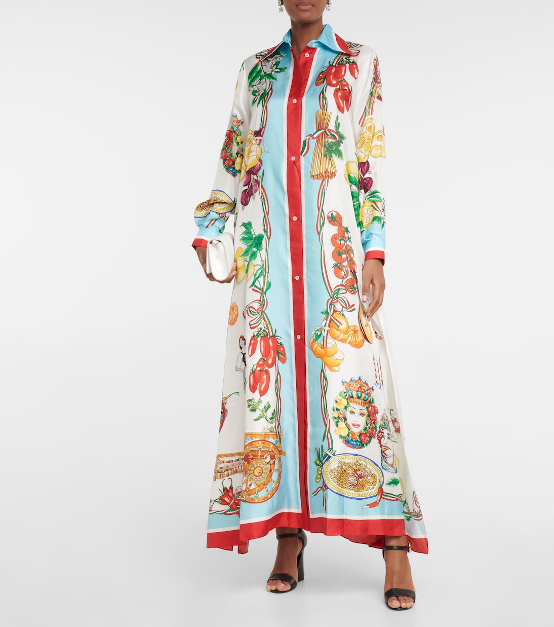 Bedrucktes Maxikleid aus Seiden-Twill | Dolce&Gabbana