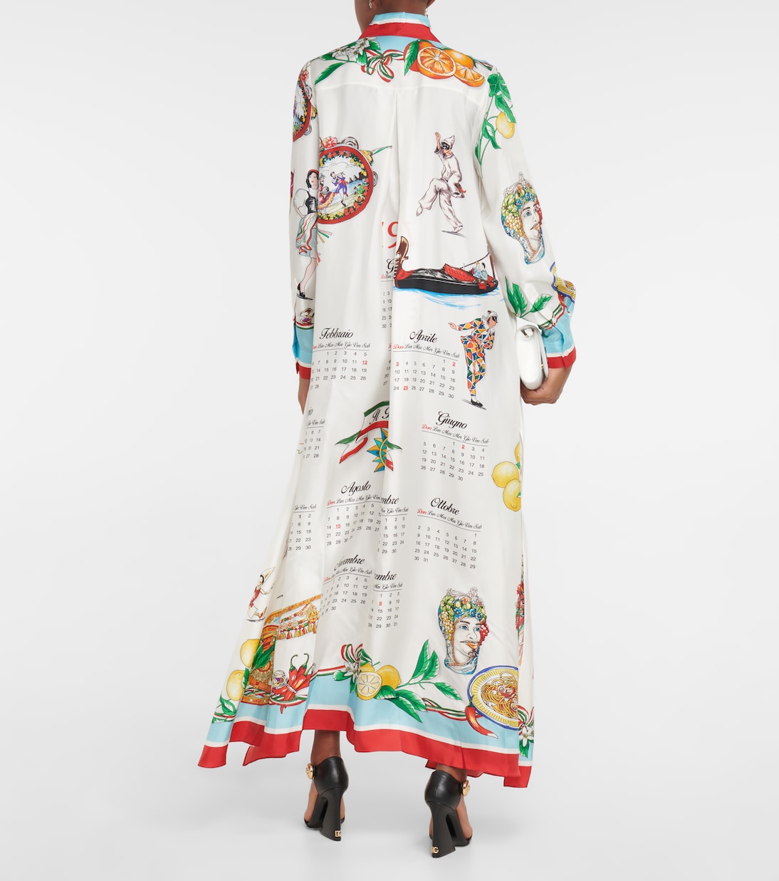 Bedrucktes Maxikleid aus Seiden-Twill | Dolce&Gabbana
