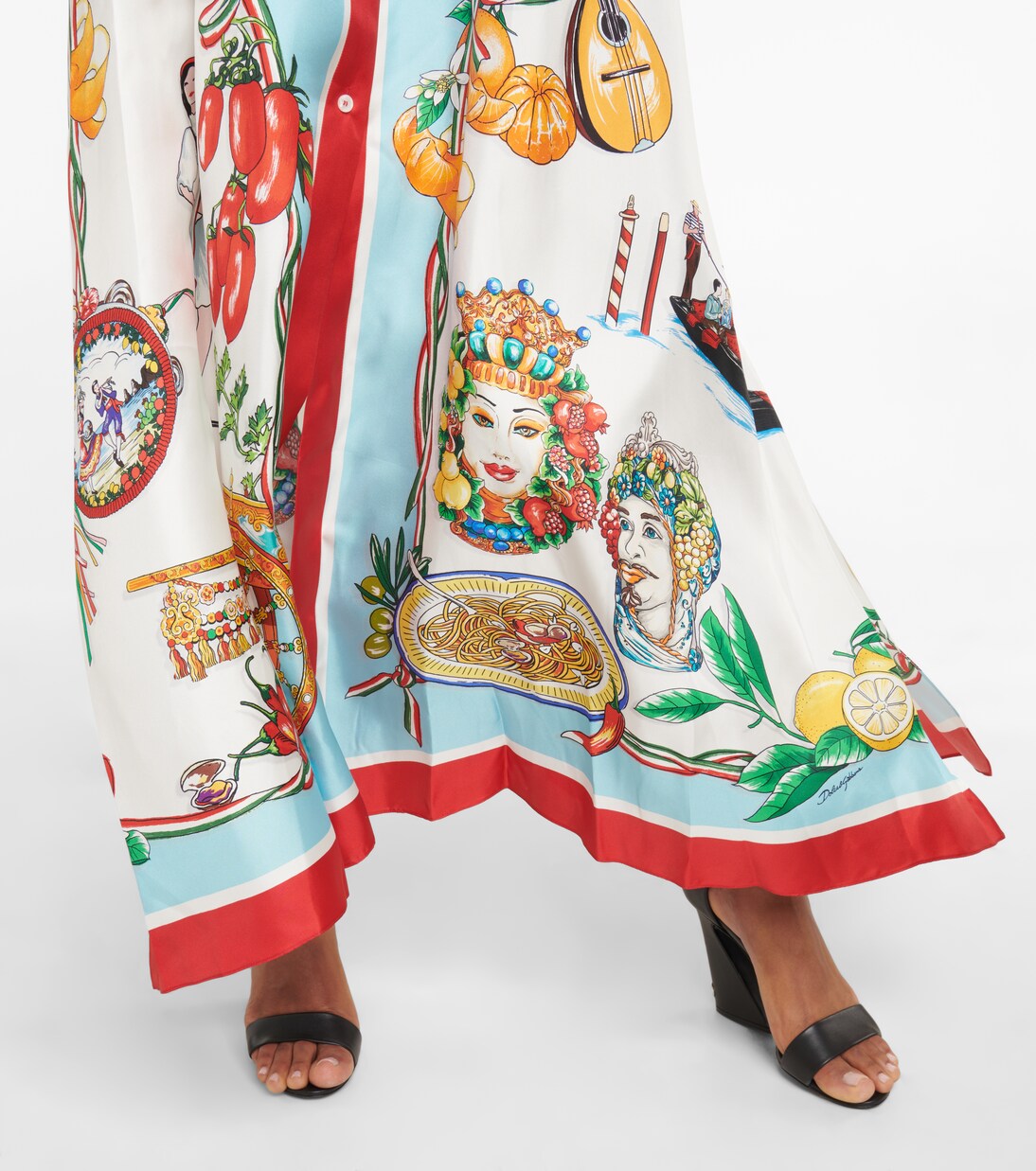 Bedrucktes Maxikleid aus Seiden-Twill | Dolce&Gabbana