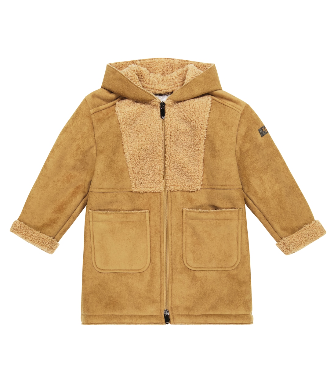 Hooded faux suede coat | Il Gufo