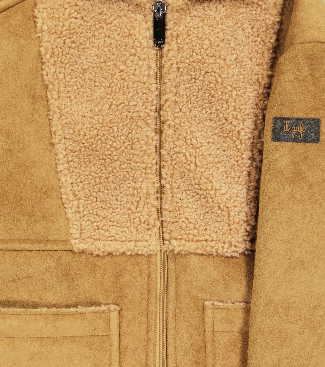 Hooded faux suede coat | Il Gufo