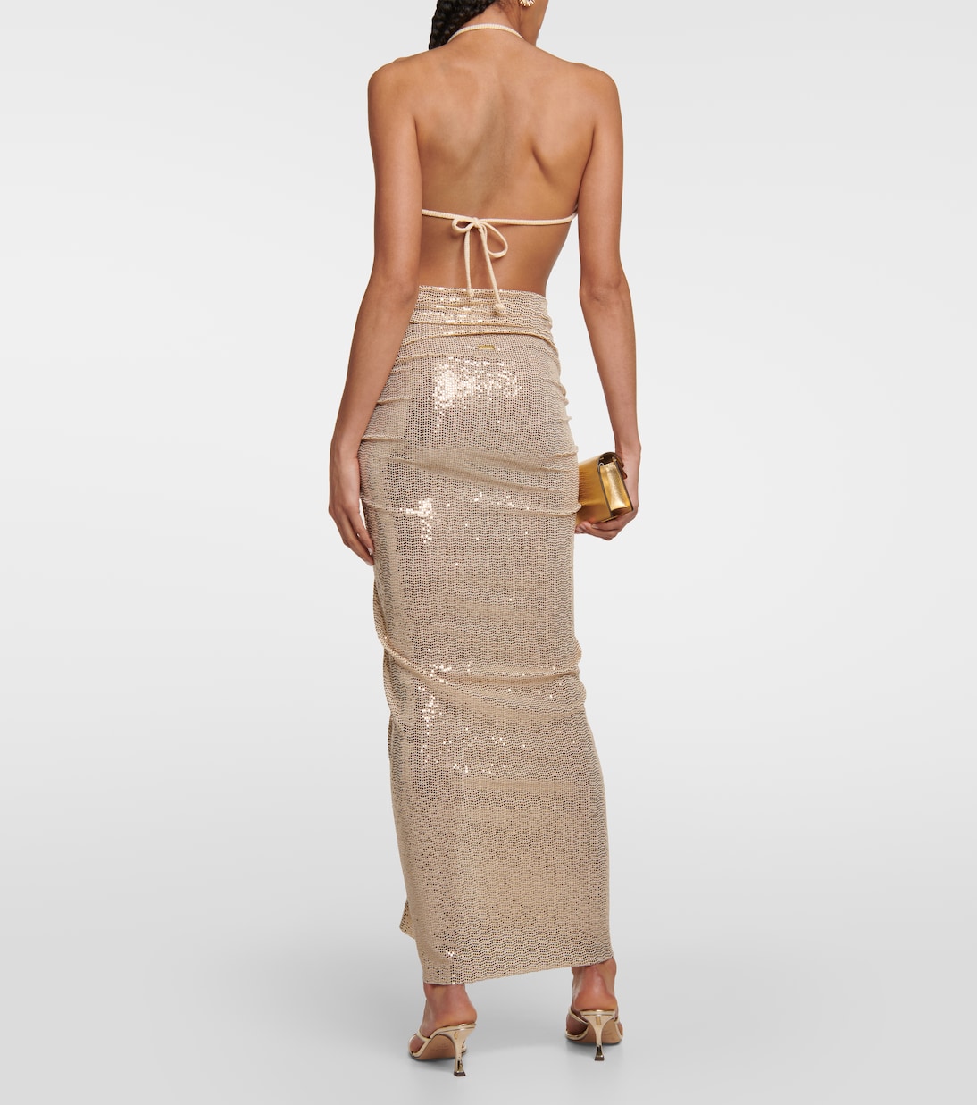 Falda midi fruncida con lentejuelas | Dodo Bar Or