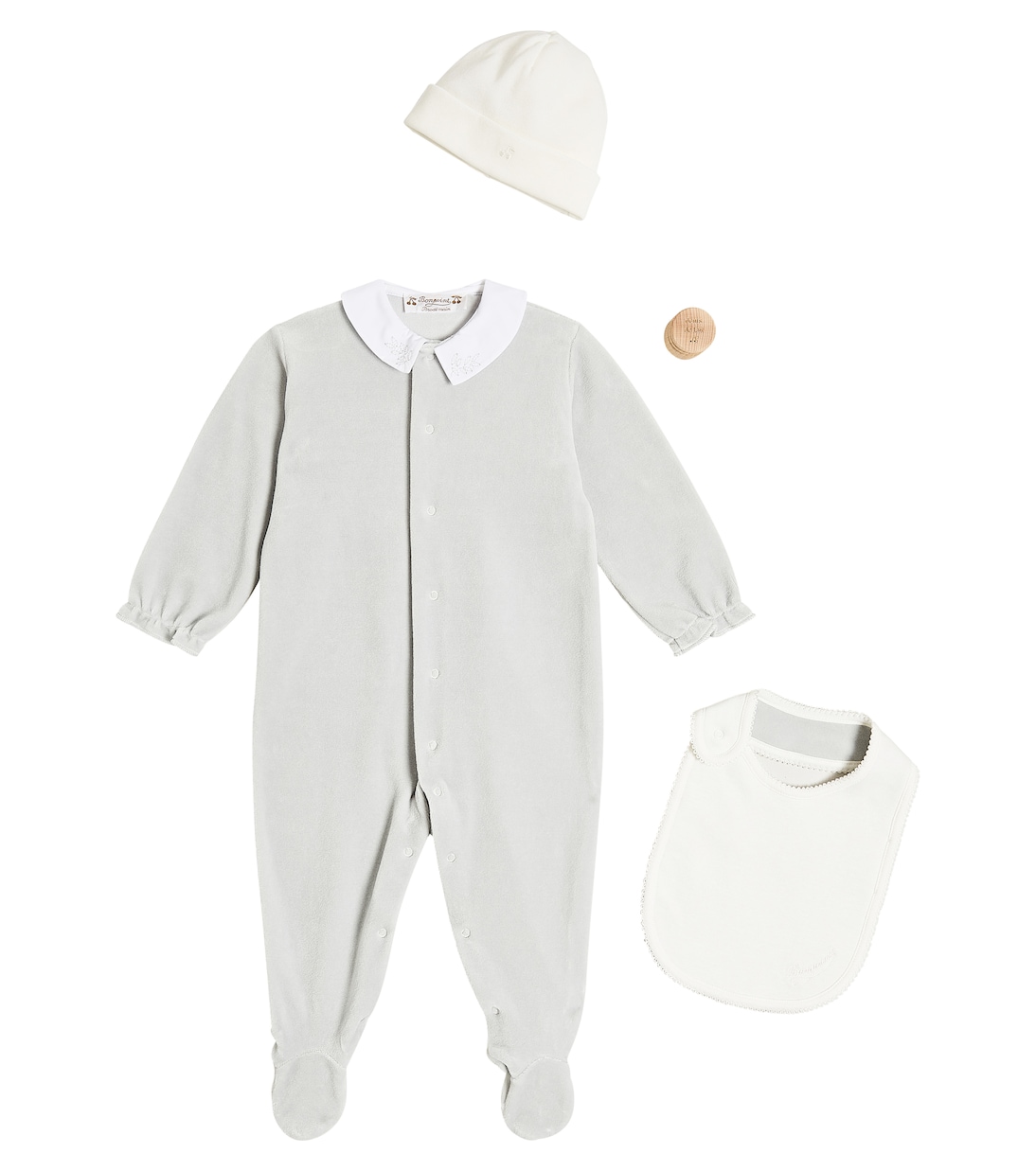 Baby Set aus Strampler, Mütze, Lätzchen und Milchzahndose | Bonpoint