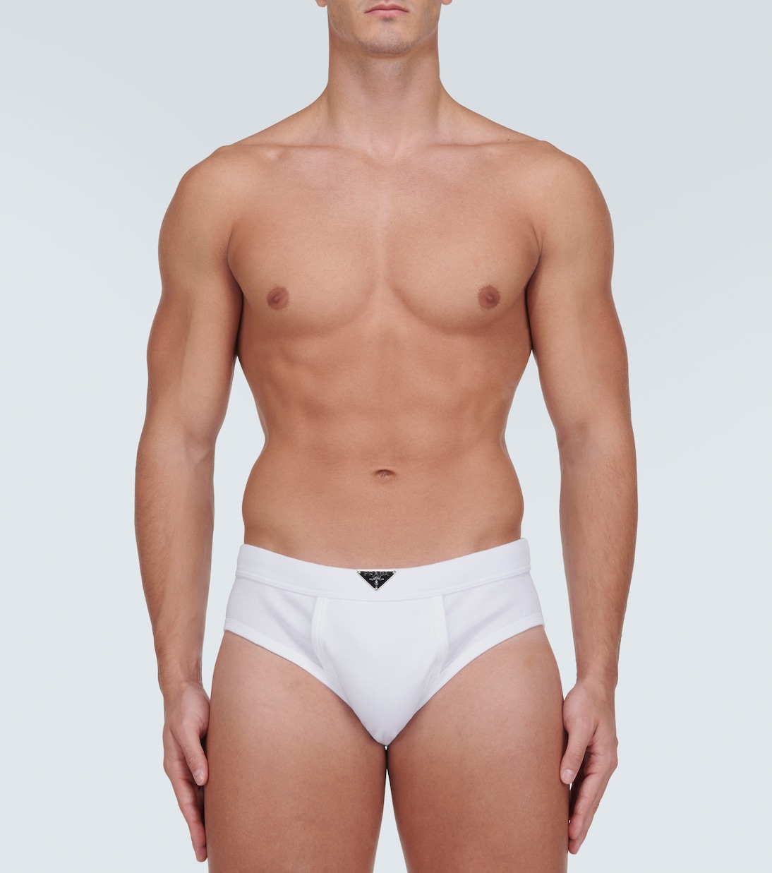 Triangle striped cotton briefs | Prada