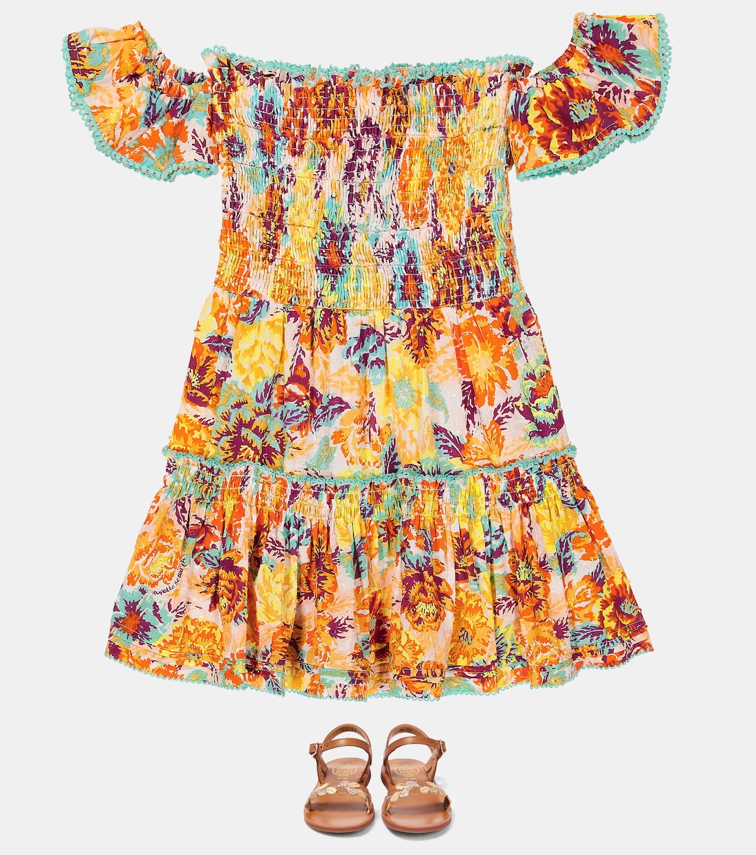 Aurora printed cotton dress | Poupette St Barth Kids