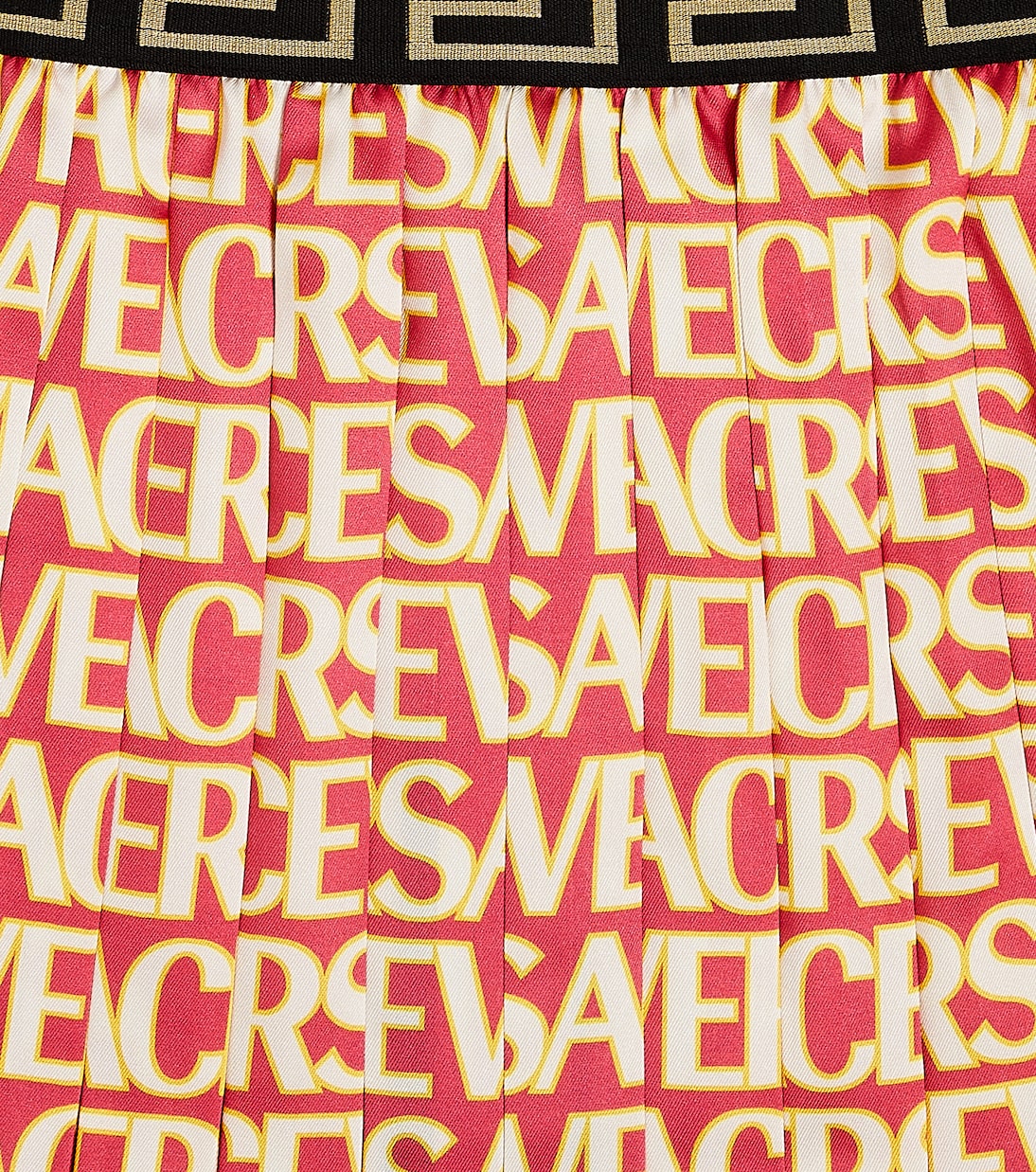 Falda plisada con logo y Greca | Versace Kids