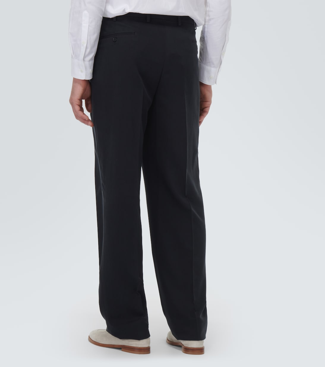 Pantalones en gabardina de seda plisada | Ralph Lauren Purple Label