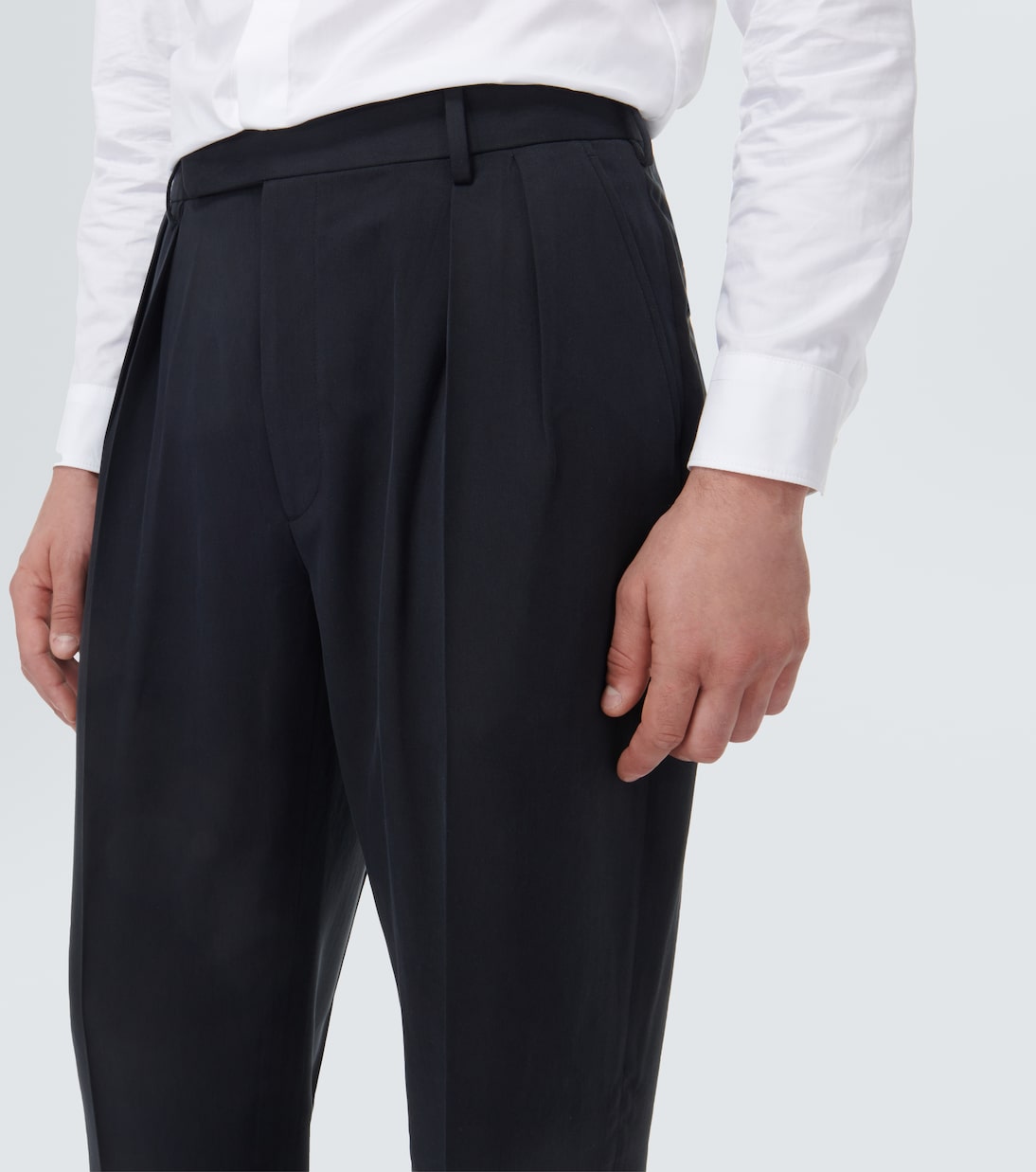 Pantalones en gabardina de seda plisada | Ralph Lauren Purple Label