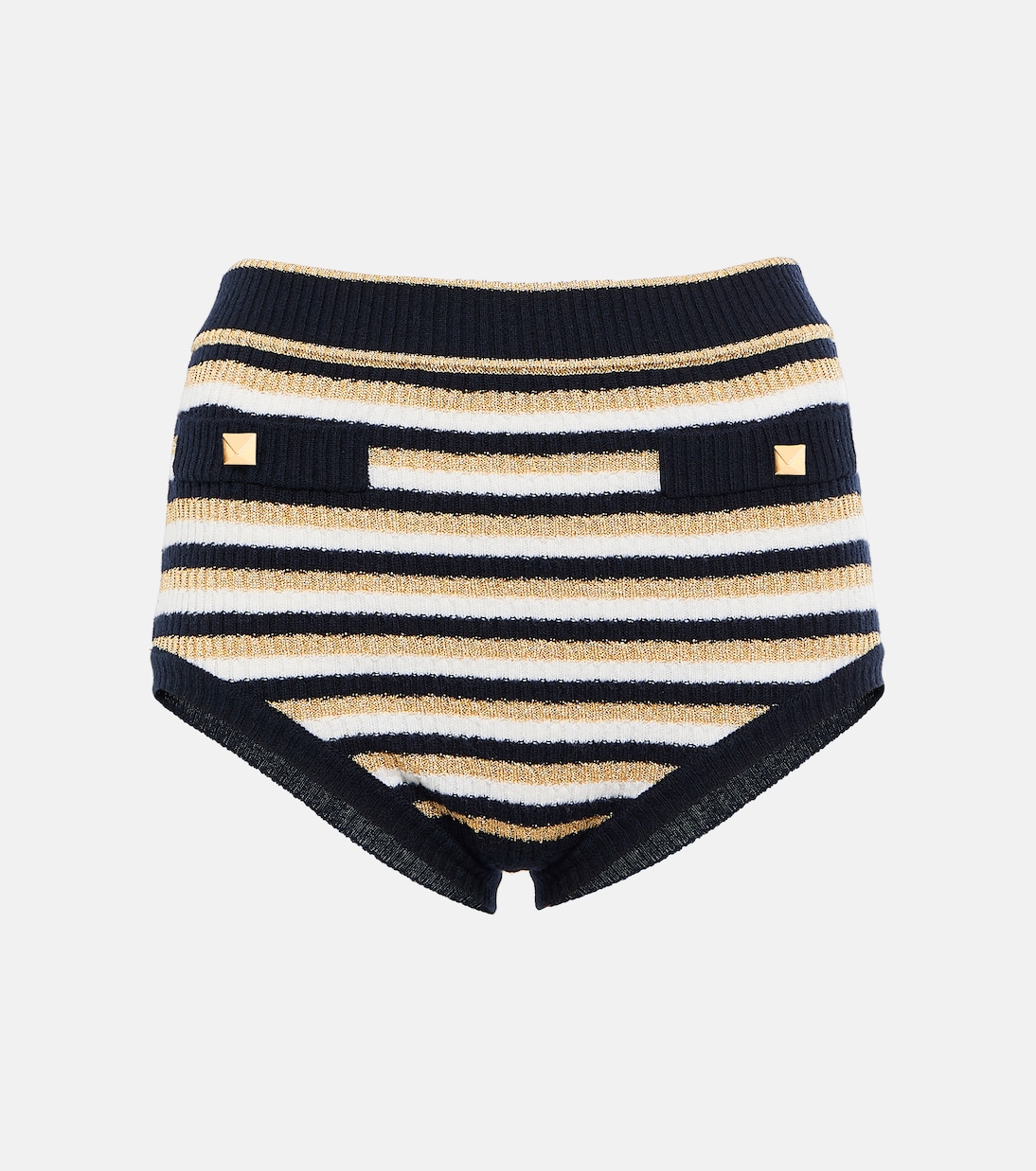Shorts Roman Stud in lana a righe | Valentino