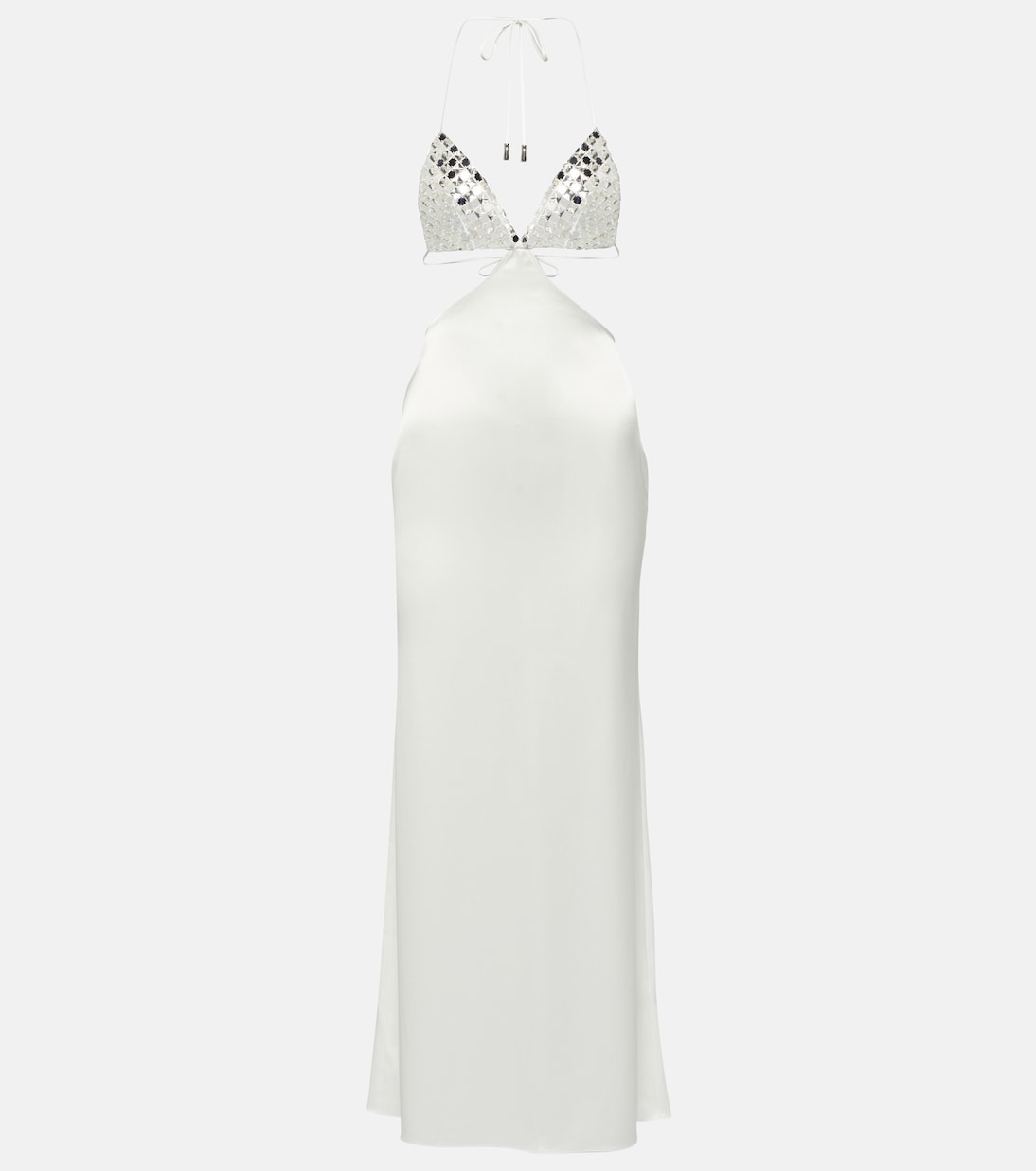 Embellished cutout satin slip dress | David Koma
