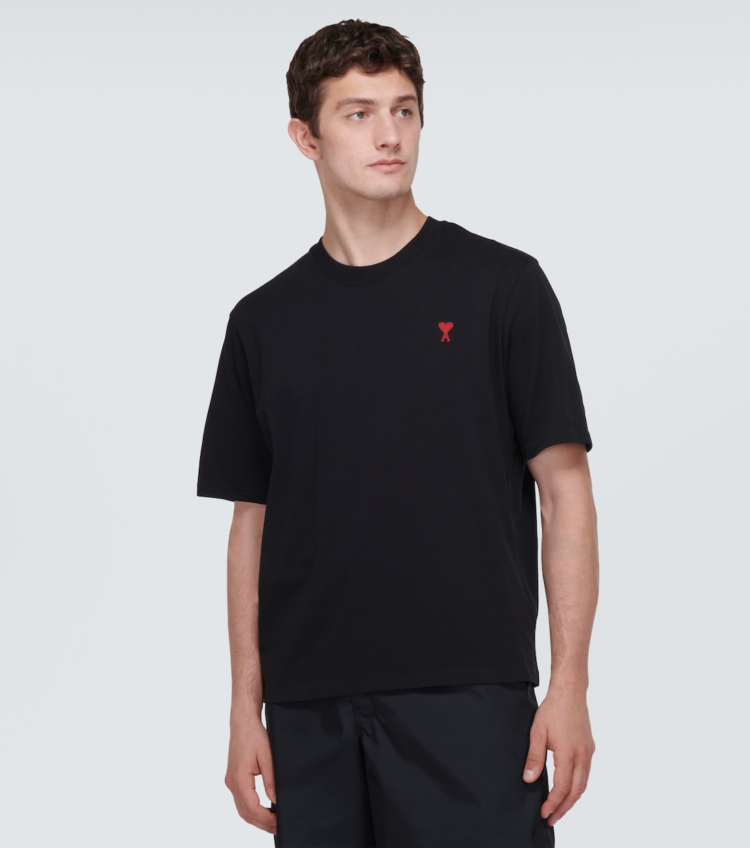 Ami De C ur cotton jersey T shirt in black Ami Paris Mytheresa