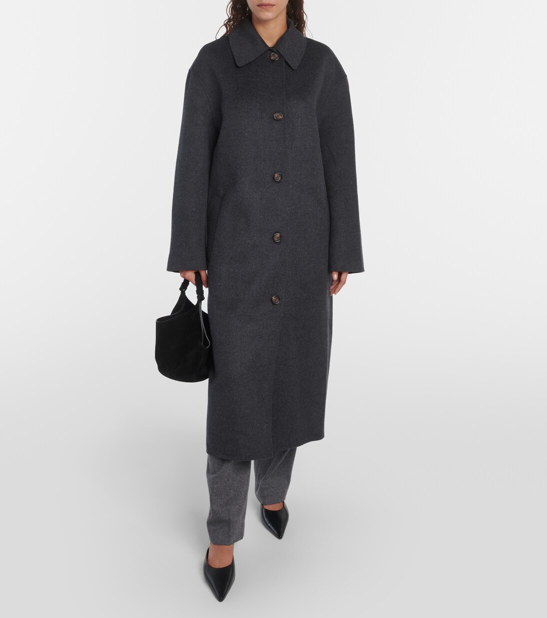 Grey wool car coat shop