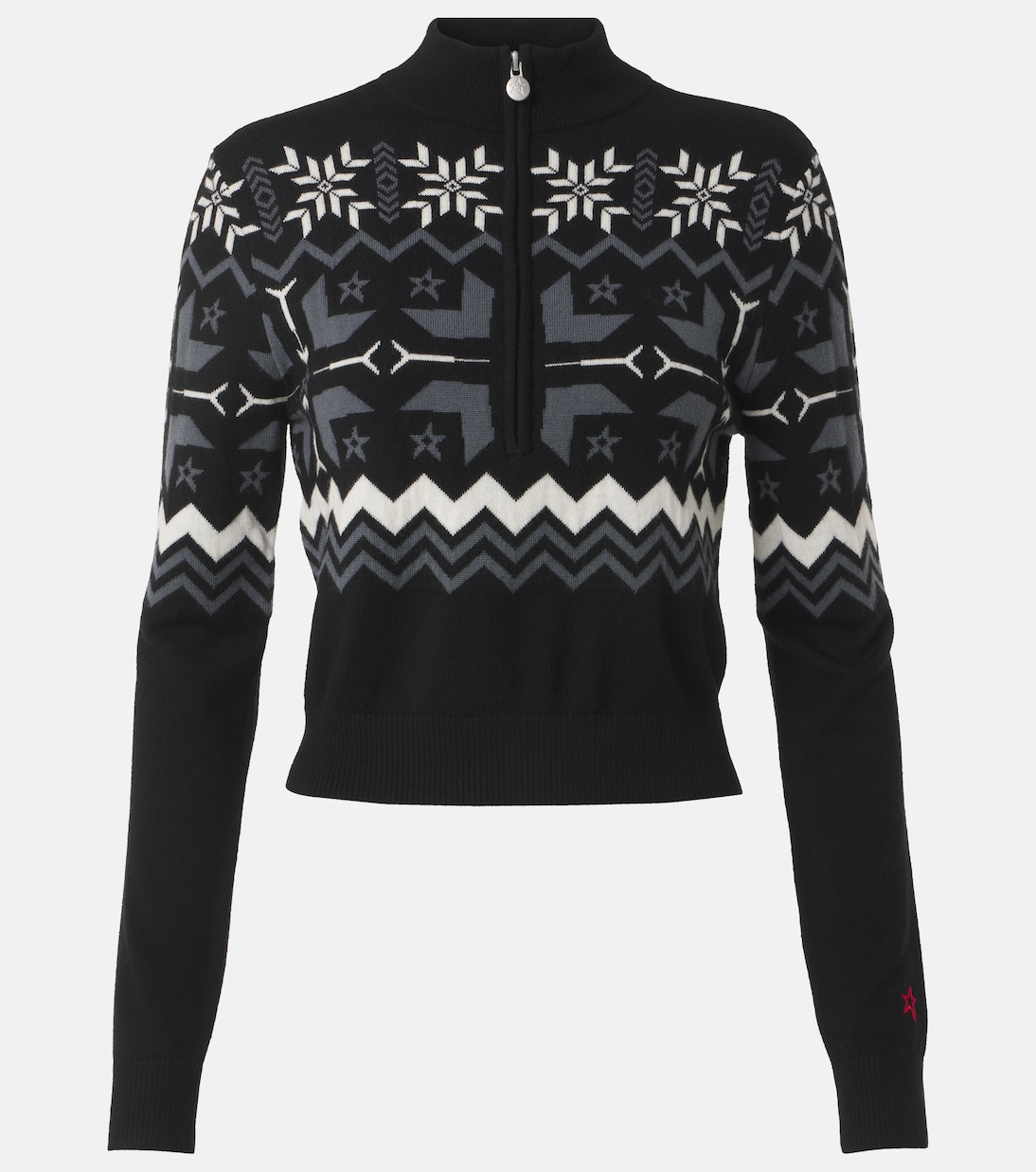 Nordic intarsia wool half-zip sweater | Perfect Moment