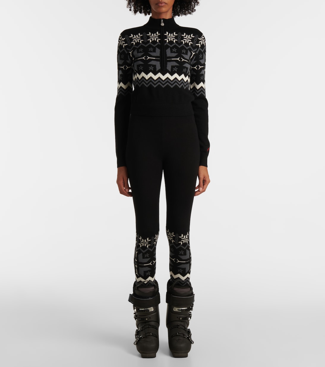 Nordic intarsia wool half-zip sweater | Perfect Moment