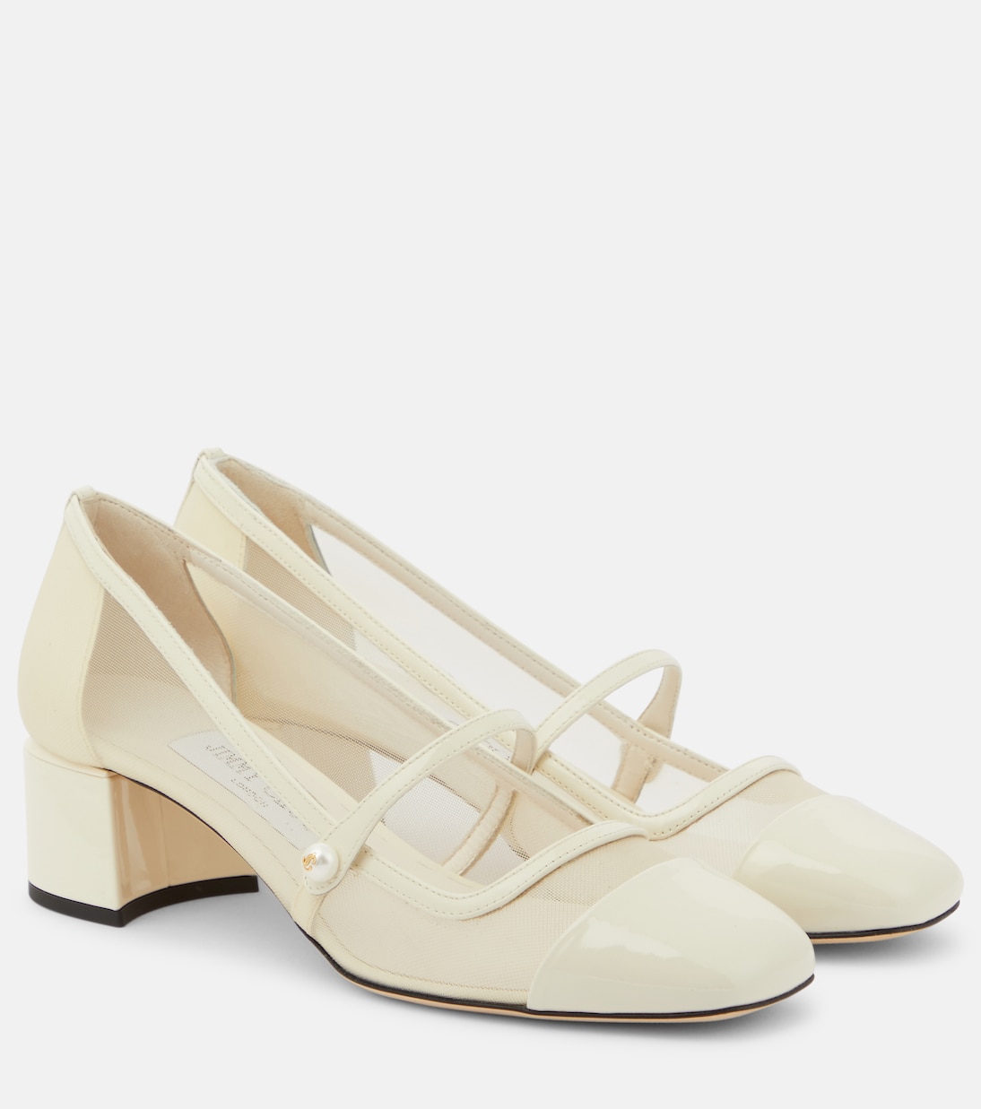 Bridal Elisa 45 mesh Mary Jane pumps in white Jimmy Choo Mytheresa