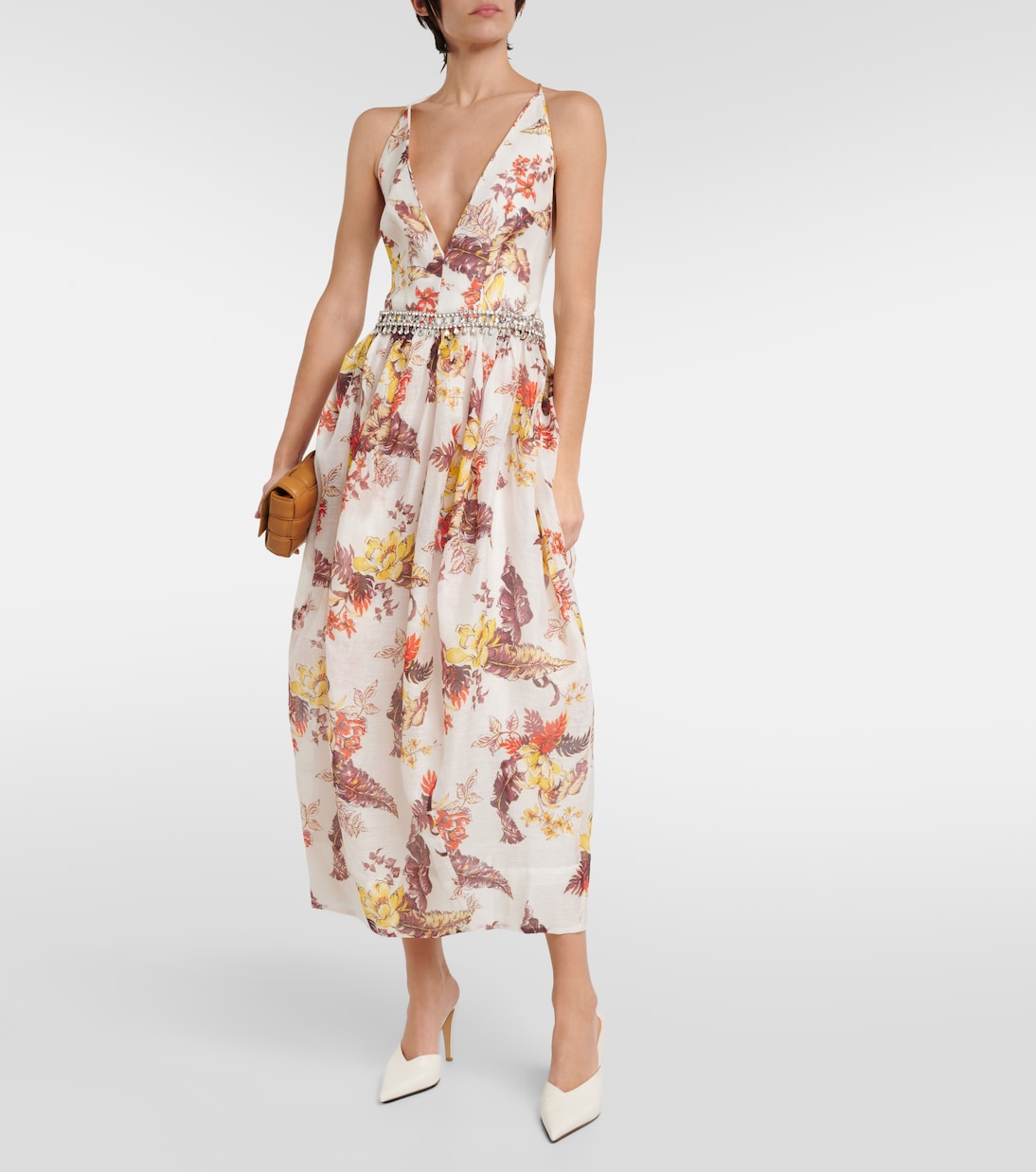 Matchmaker embellished floral midi dress | Zimmermann