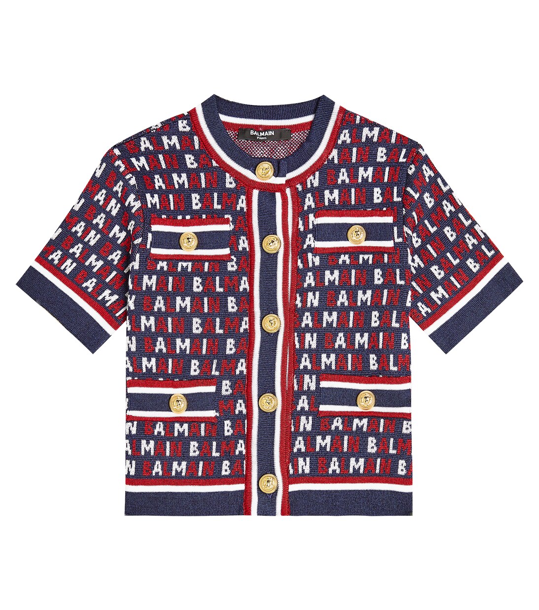 Cárdigan Monogram en mezcla de algodón | Balmain Kids