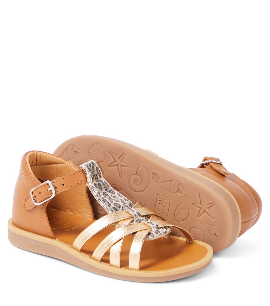 Sandali Poppy Back Neptune in pelle | Pom d'Api