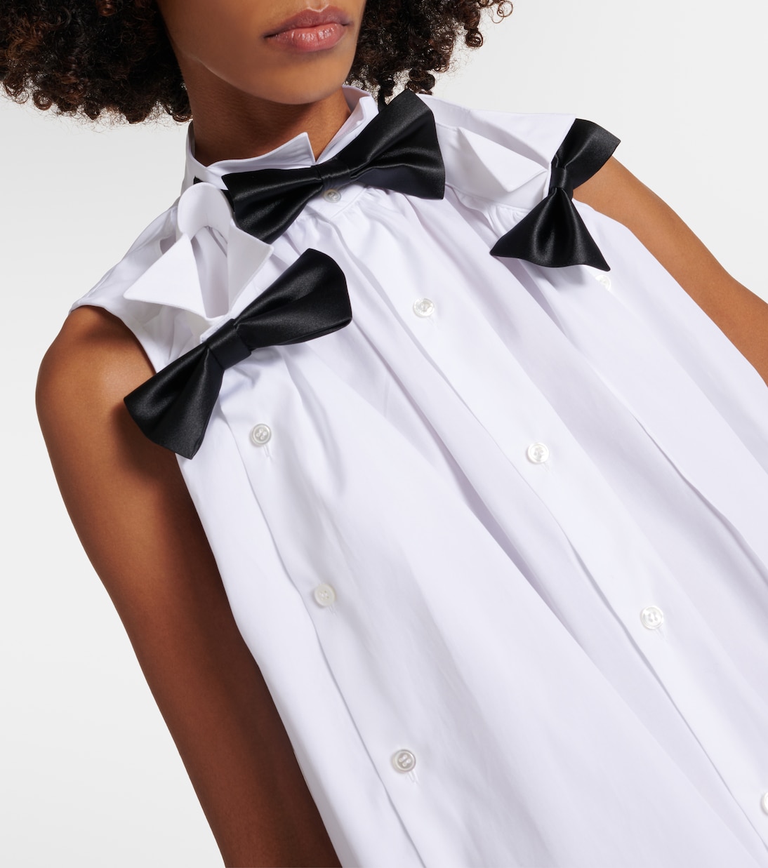 Vestido midi de popelín con lazo | Noir Kei Ninomiya