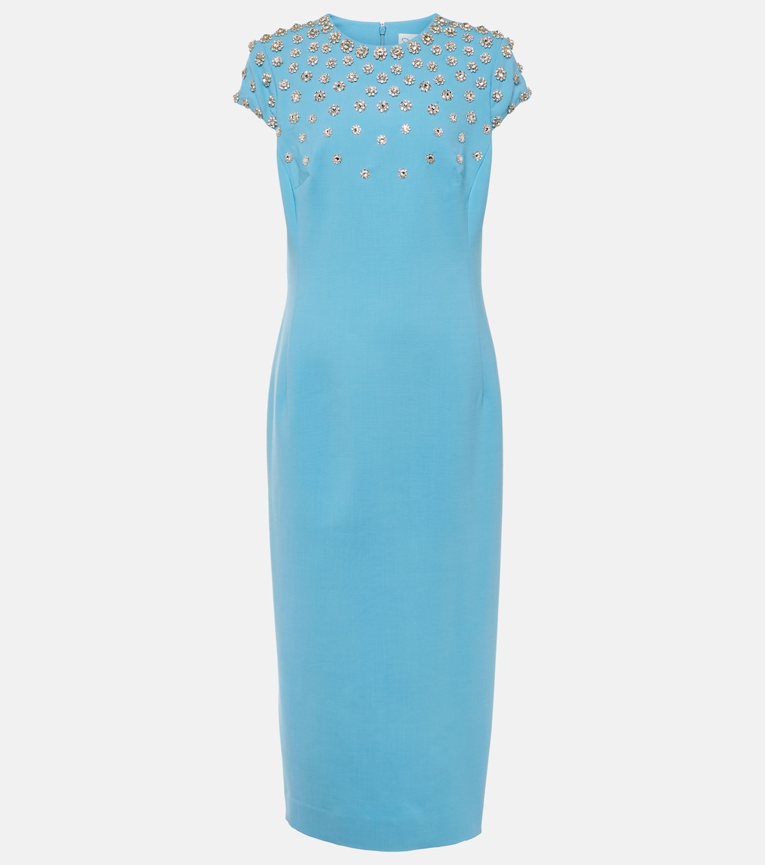 Vestido midi en mezcla de lana | Oscar de la Renta