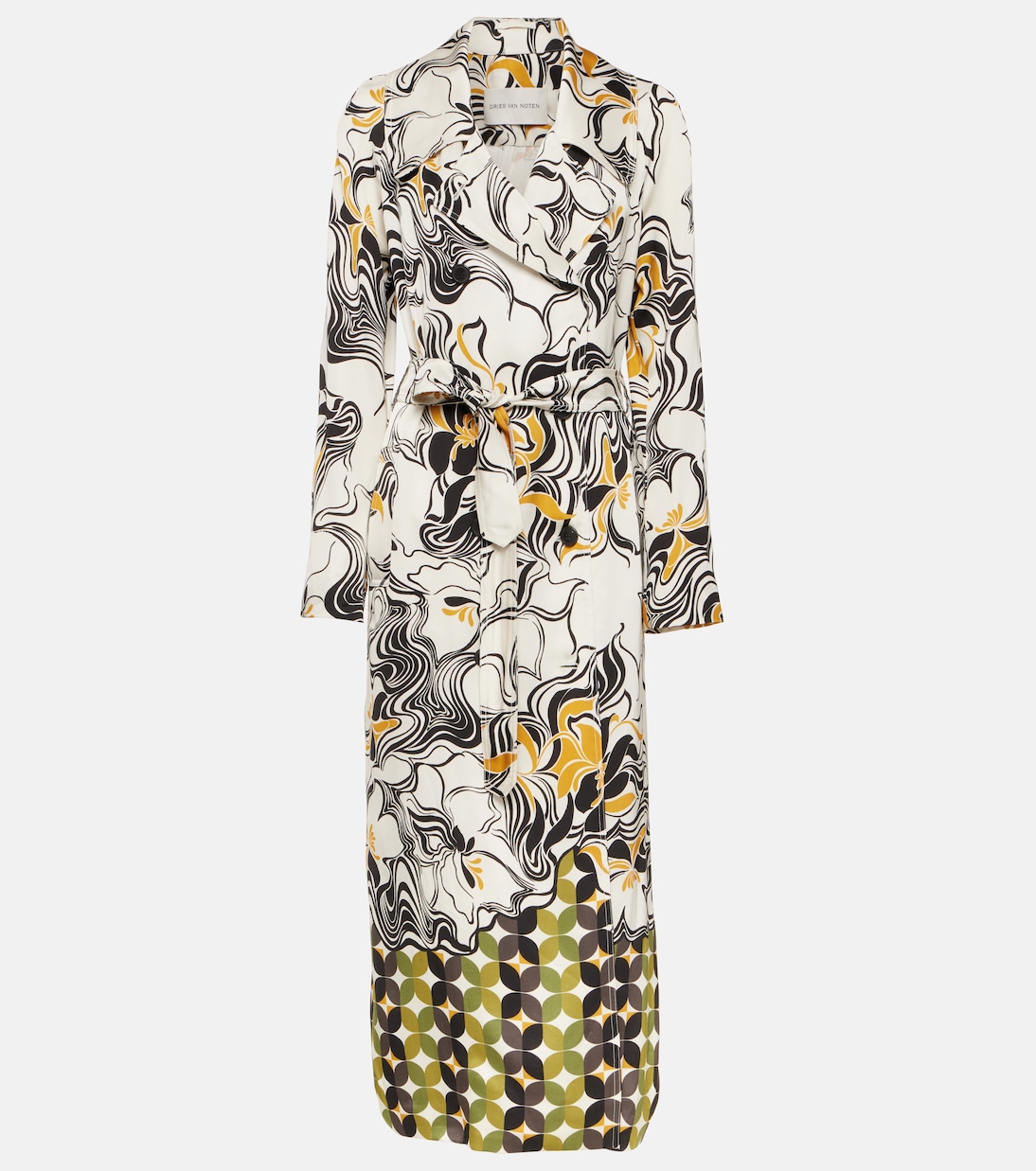Manteau imprimé en satin | Dries Van Noten