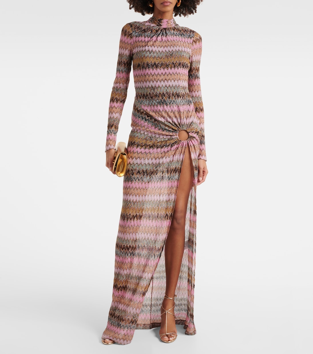 Abito lungo a zig-zag con cut-out | Missoni