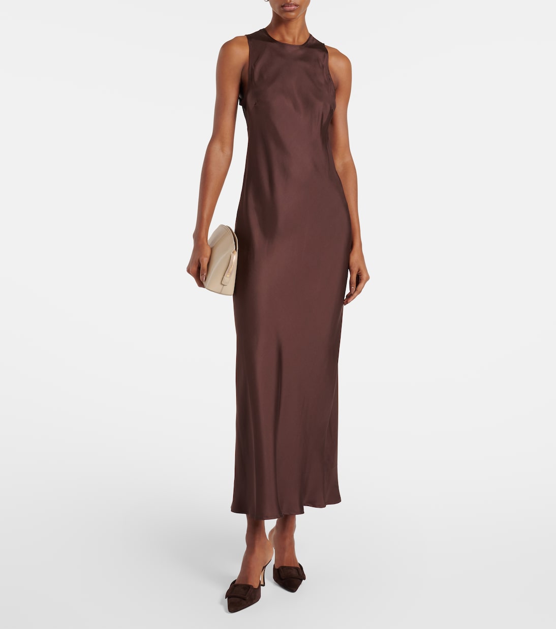 Abito lungo Valencia in twill di seta | Asceno